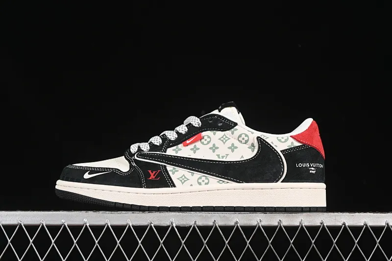 All categories Air Jordan Jordan series basketball shoes Air Jordan 1 Low high-end customized low-top sneakers Travis Scott x Fragment Design x Air Jordan 1 Low OG SP AJ1 LV joint black and red tail low-top cultural casual sneakers YX5066-333